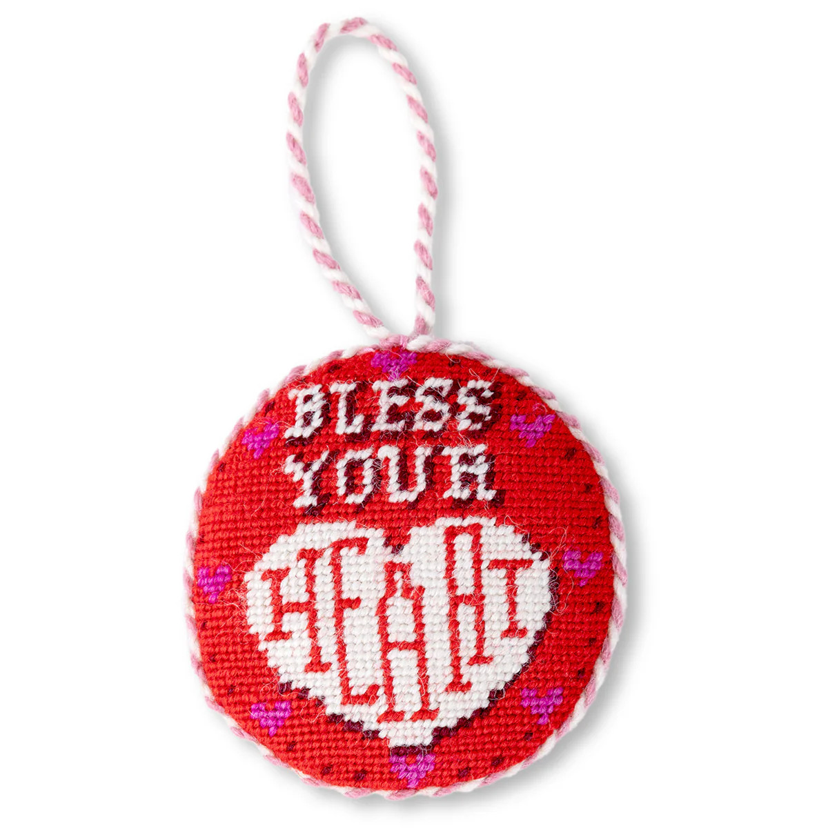 Bless Your Heart Needlepoint Ornament | Furbish Studio
