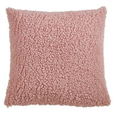 18" Faux Fur Pillow Cover Pink - SARO Lifestyle | Target