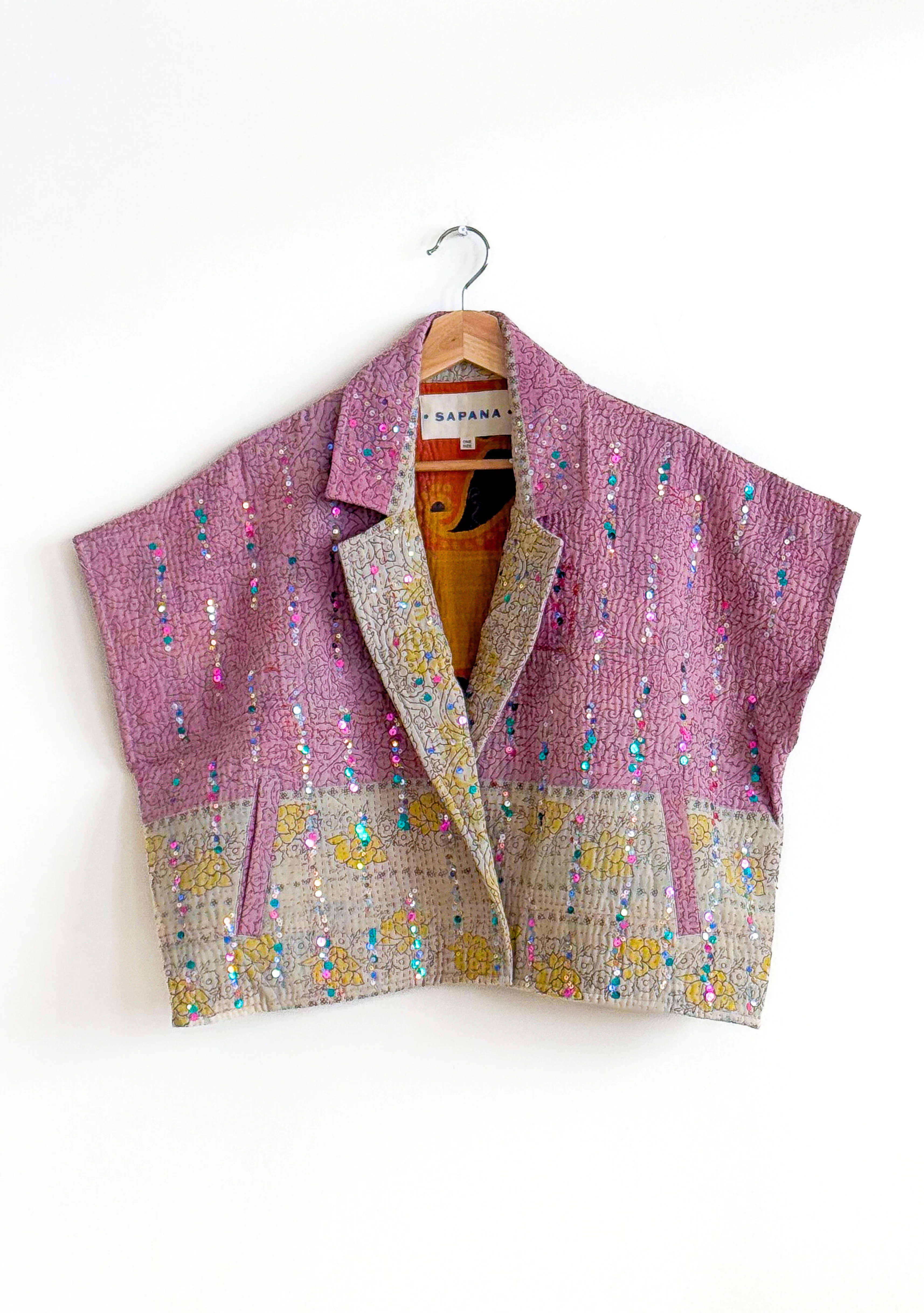 Vintage Kantha Blanket Coat The Round Top Blanket Coat | Sapana