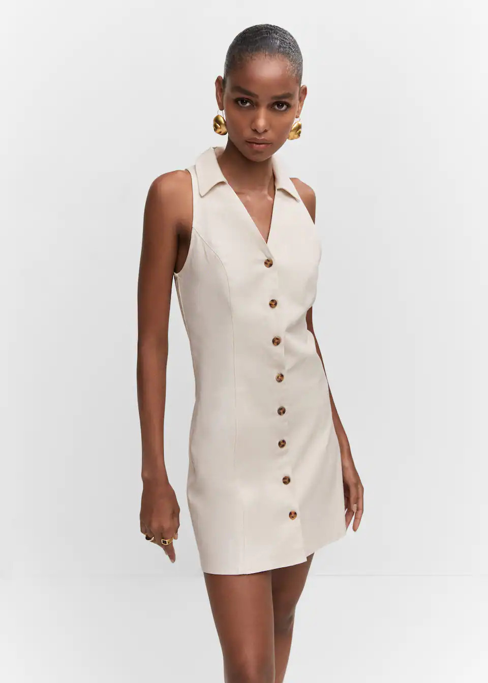 Ramio dress with buttons -  Women | Mango United Kingdom | MANGO (UK)