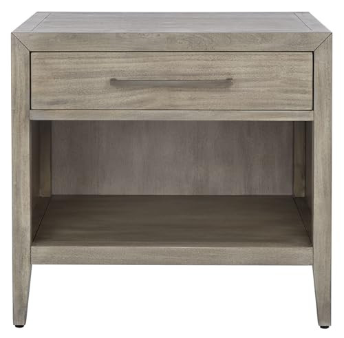 SAFAVIEH Couture Home Collection Ariella Light Grey 1-Drawer 1-Shelf Wood Nightstand Table (Fully... | Amazon (US)