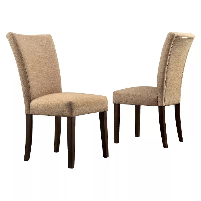 Set of 2 Quinby Parson Linen Dining Chair Wood/Tan - Inspire Q | Target