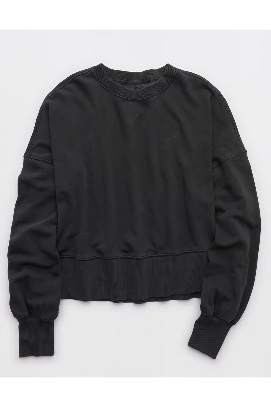 Aerie Classic Crew Sweatshirt Women's Smoked Gray XS | Aerie