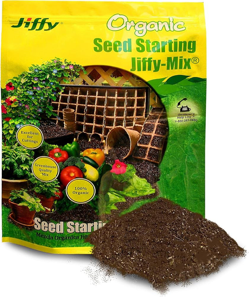 Jiffy Natural & Organic Seed Starting Soil Mix, 10 QT (1 Bag (10 QT) | Amazon (US)