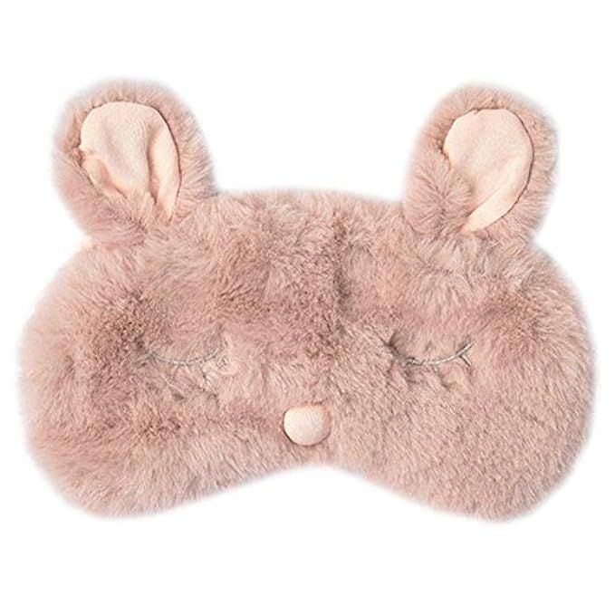 Ayygiftideas New Fashion Plush Rabbit Eye Mask Cute Sleeping Blindfold Eye Cover | Amazon (US)