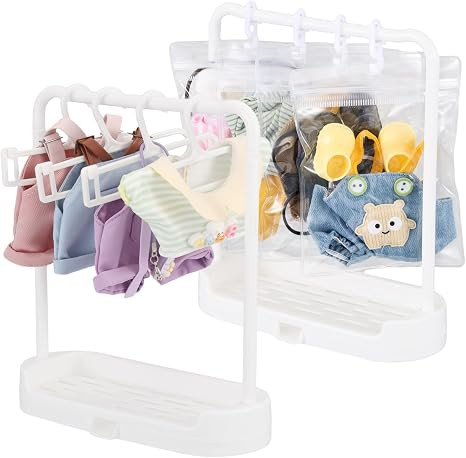 Rainmae 2 Set Doll Clothes Organizer Compatible with La-bu-bu Clothes - Clothing Racks Wardrobe S... | Amazon (US)