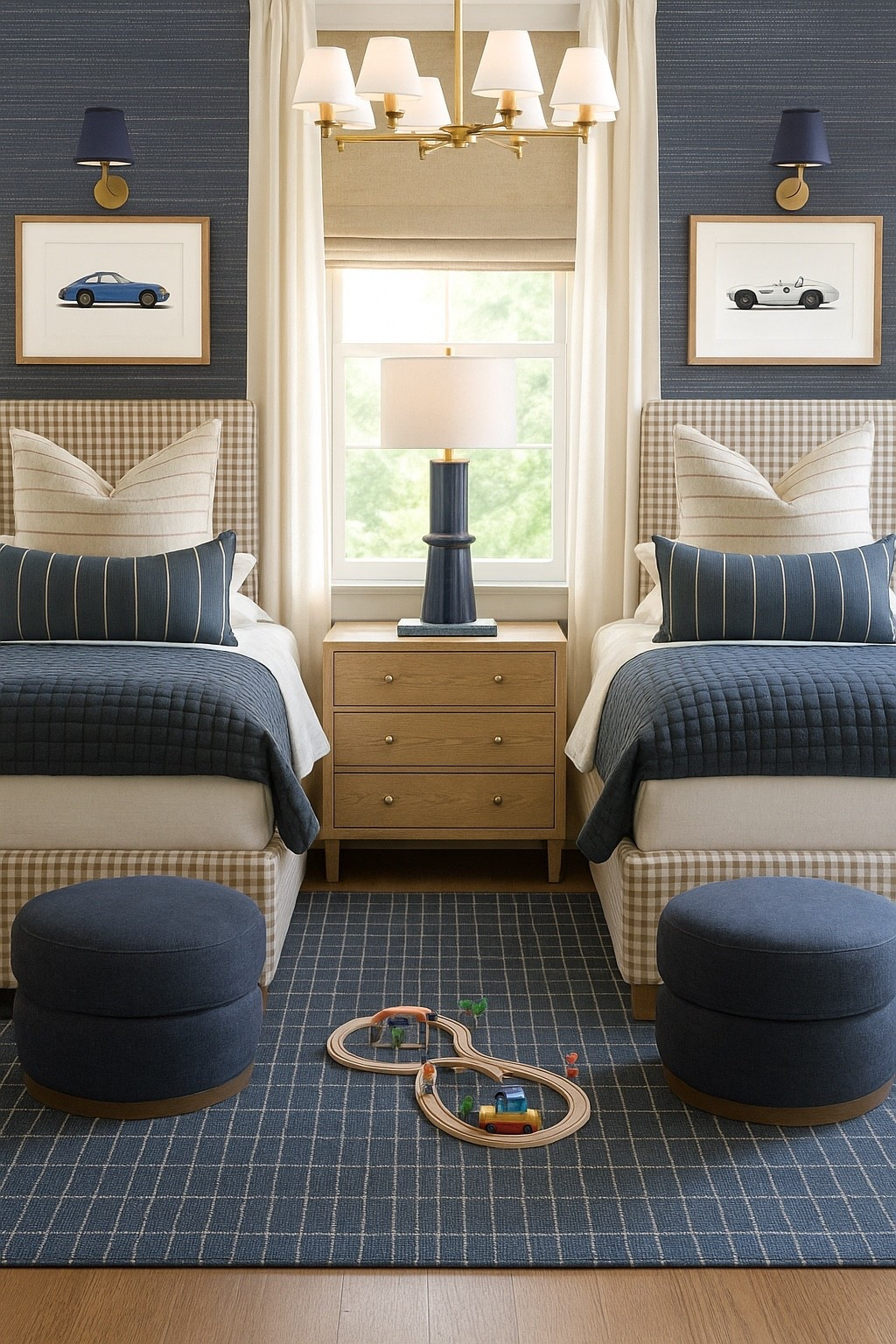 Navy and neutral shared bedroom 

#bedroom #homedecor #cars #kids 

#LTKSaleAlert #LTKKids #LTKHome