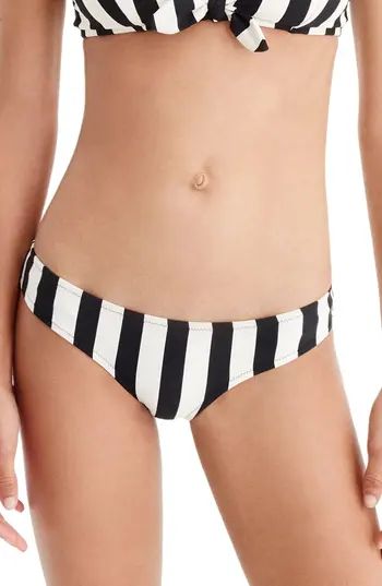 Women's J.crew Stripe Bikini Bottoms, Size XX-Small - Black | Nordstrom