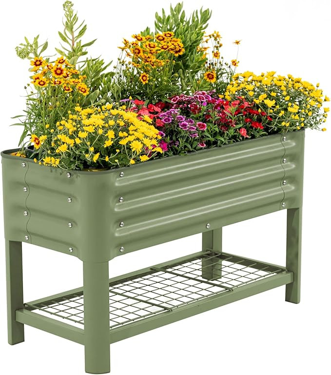 Elevated Raised Garden Bed for Kids Toddler, 16"(W) x 36" (L) x 22"(H) Outdoor Planters Box with ... | Amazon (US)