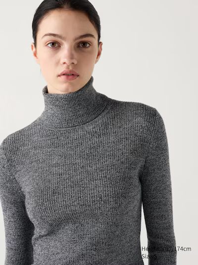 Merino Ribbed Turtleneck Sweater | UNIQLO (US)