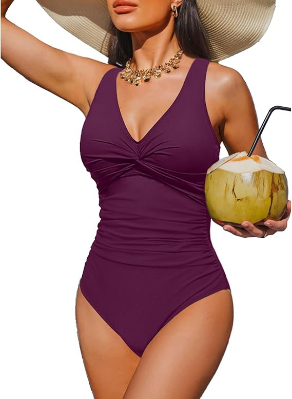 Holipick Women Tummy Control One Piece Swimsuit - Push Up Bathing Suit Full Coverage Slimming Swi... | Amazon (US)