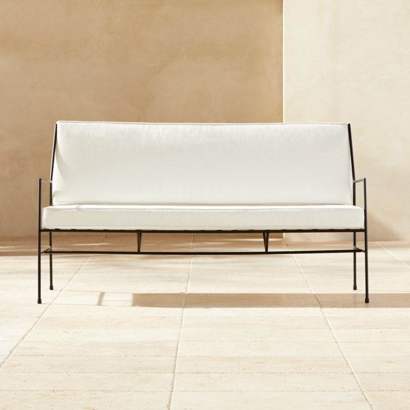 Pavilion Outdoor Sofa with Ivory Sunbrella Cushions Model 6490 + Reviews | CB2 | CB2