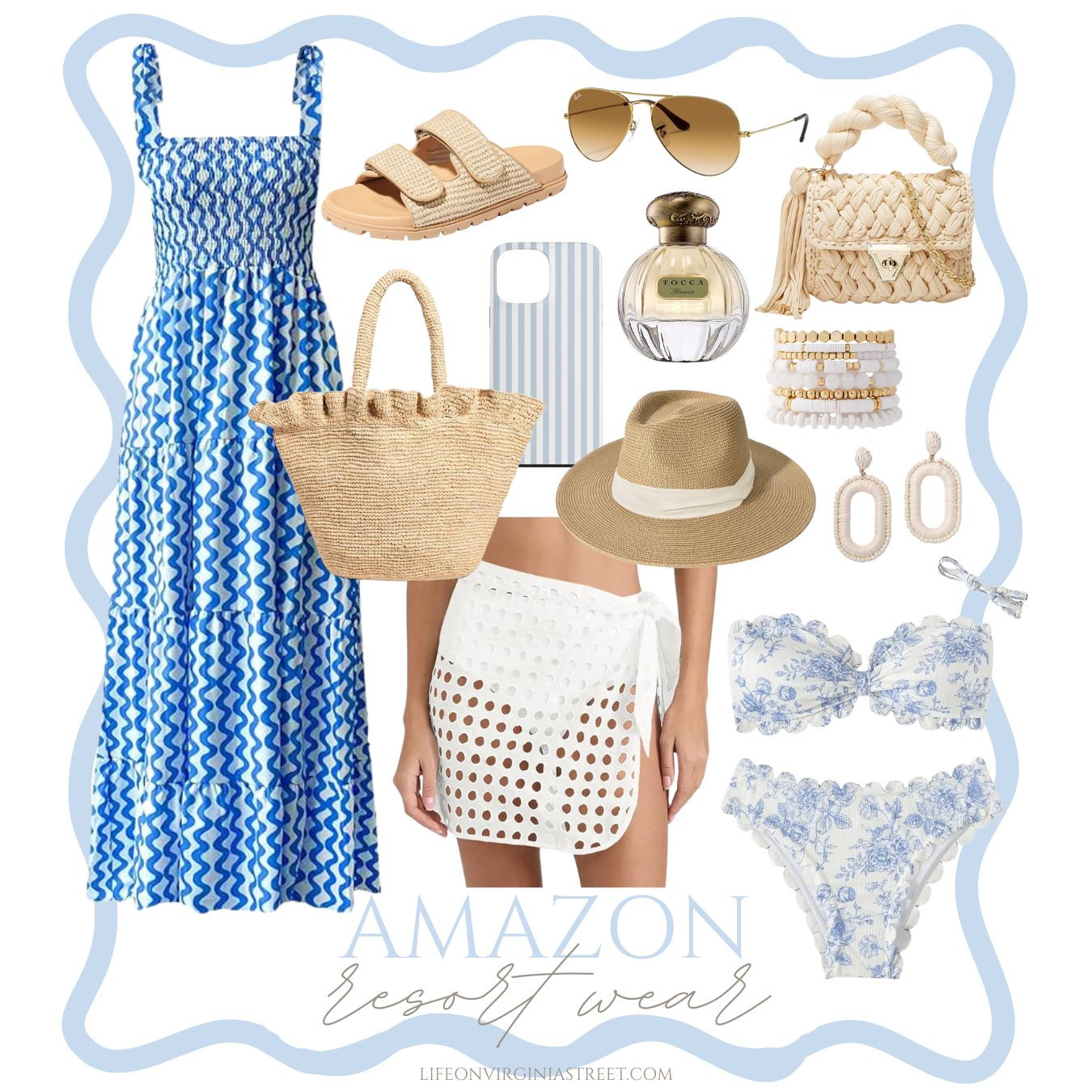 These blue and white Amazon resort wear finds are perfect for your next beach vacation or tropical getaway! #ltkswim #ltkfindsunder50 #ltktravel #ltkover40 #ltkmidsize #ltkfindsunder100 #ltkshoecrush #ltkitbag #ltkseasonal #ltksalealert 

 

#LTKFindsUnder50 #LTKSwim #LTKTravel