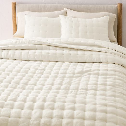 European Flax Linen Tack Stitch Quilt | West Elm (US)