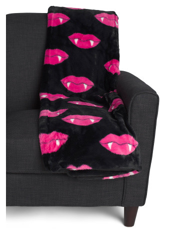 Faux Fur Vampire Lips Throw | Pillows & Decor | Marshalls | Marshalls