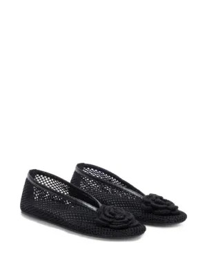 flower embellishment net ballet flats | Farfetch Global
