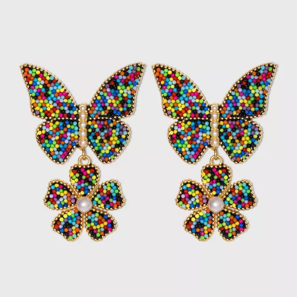 SUGARFIX by BaubleBar Floral Butterfly Drop Earrings | Target