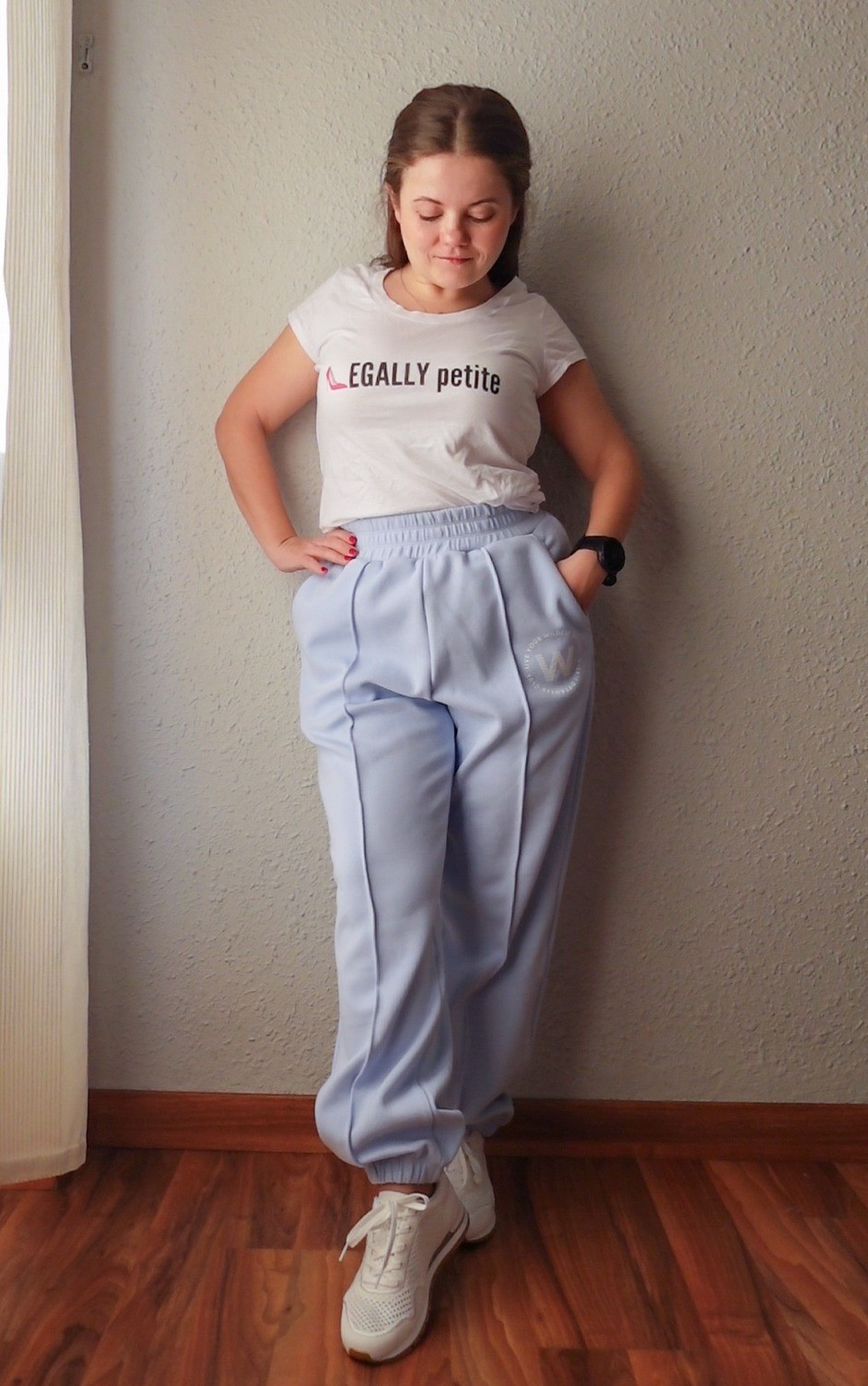 White t shirt from petite merch styled with joggers and white sustainable sneakers.

#LTKootd #LTKMidsize #LTKPetite