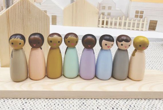 Peg Doll Girls Set Diversity Toy Montessori Toddler Toys | Etsy | Etsy (US)