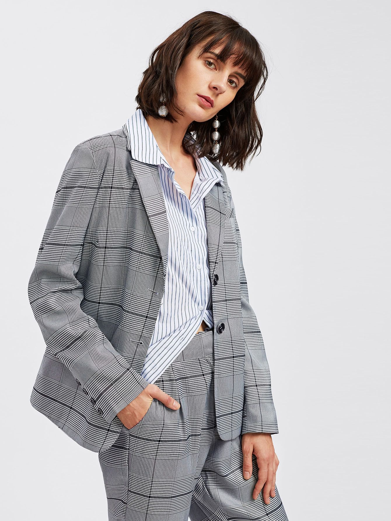 Tartan Plaid Blazer | SHEIN