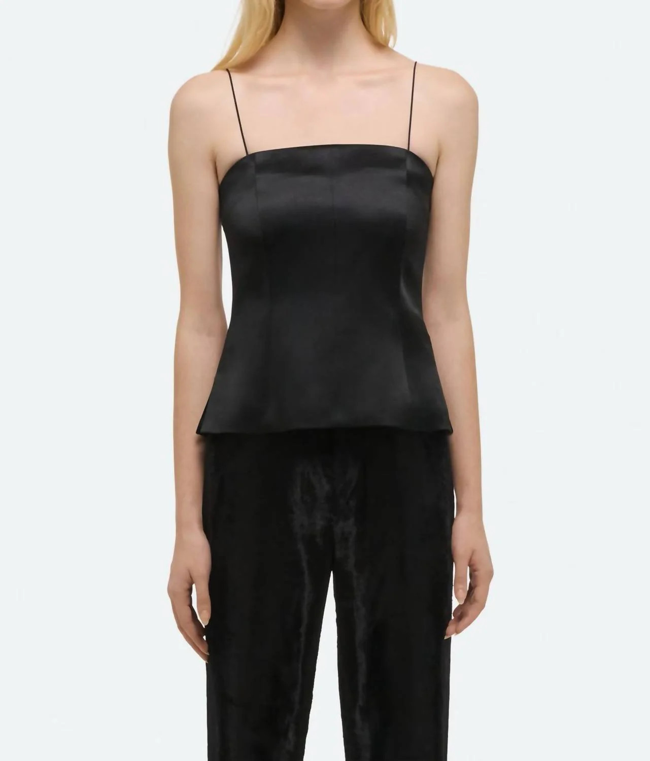 Minimal Slip Top In Black | Shop Simon