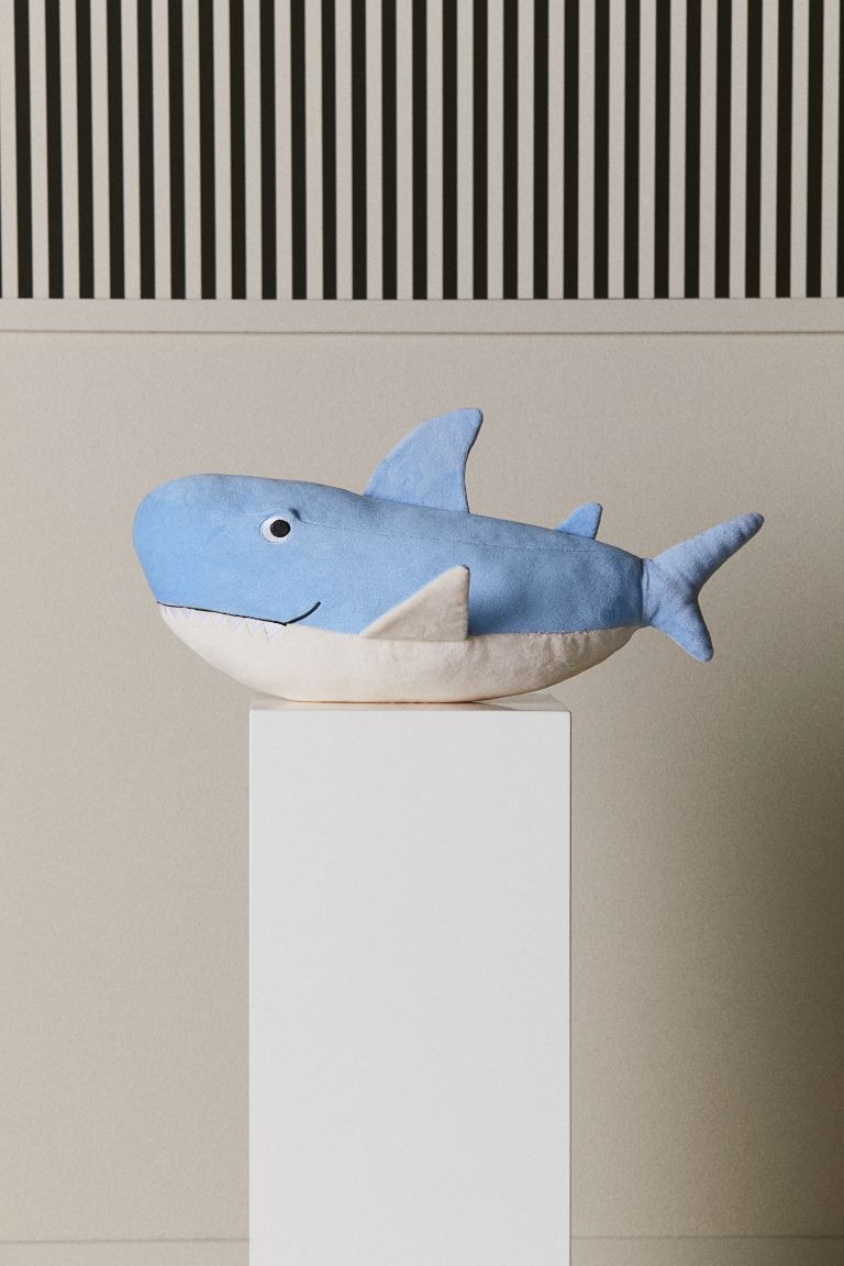 Shark-shaped Soft Toy - Light blue/shark - Home All | H&M US | H&M (US + CA)