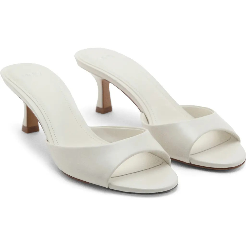 MANGO Kitten Heel Sandal in Ecru at Nordstrom, Size 6.5Us | Nordstrom