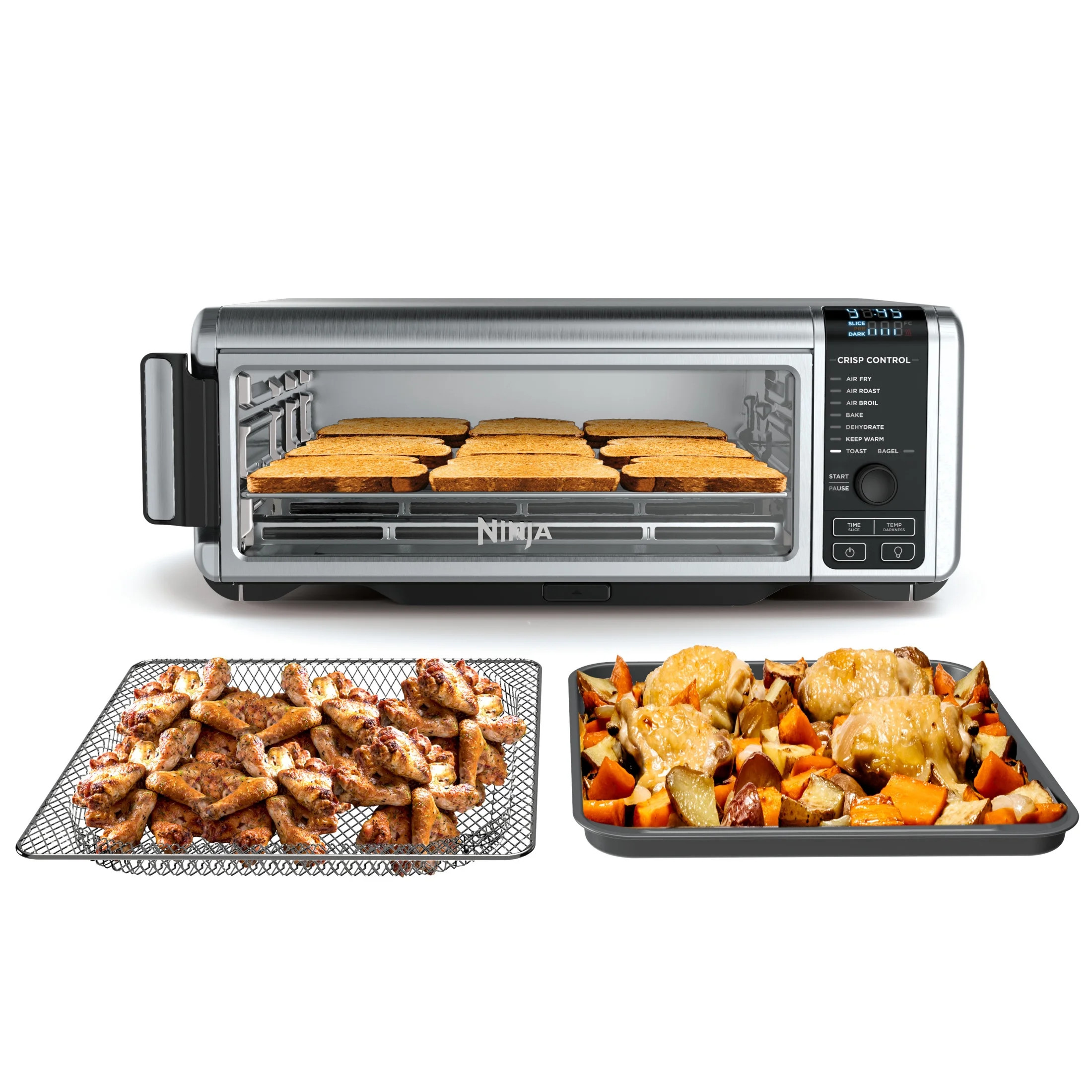 Ninja® SP101 Foodi™ 8-in-1 Digital Air Fry Oven, Flip-Away for Storage, Dehydrate, Keep Warm | Walmart (US)