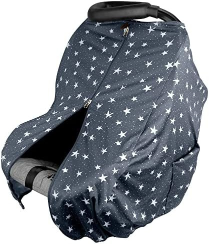 JJ Cole DreamGuard Packable Car Seat Canopy – Breathable & Adjustable Infant Car Seat Cover - Stars | Amazon (US)