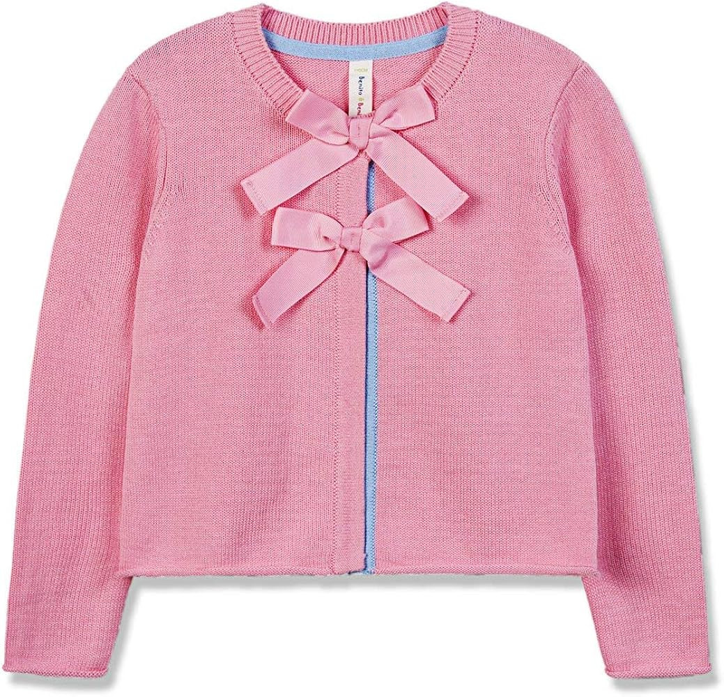 Benito & Benita Girls Cardigan Button Up with Bow Toddler Sweater Cardigan Cotton Kids Dance Shaw... | Amazon (US)