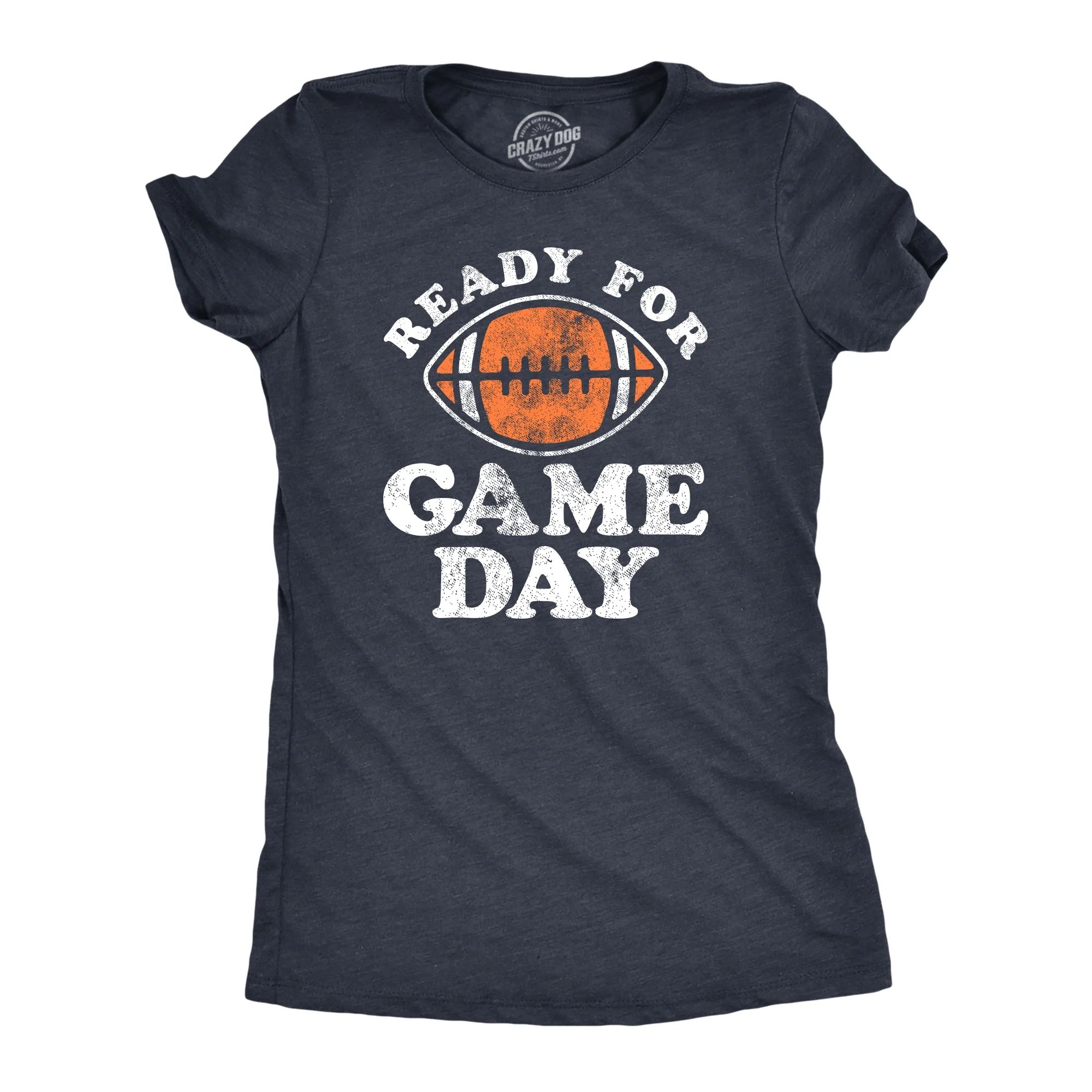 Womens Ready For Game Day T Shirt Funny Football Lovers Gridiron Tee For Ladies Womens Graphic Te... | Walmart (US)