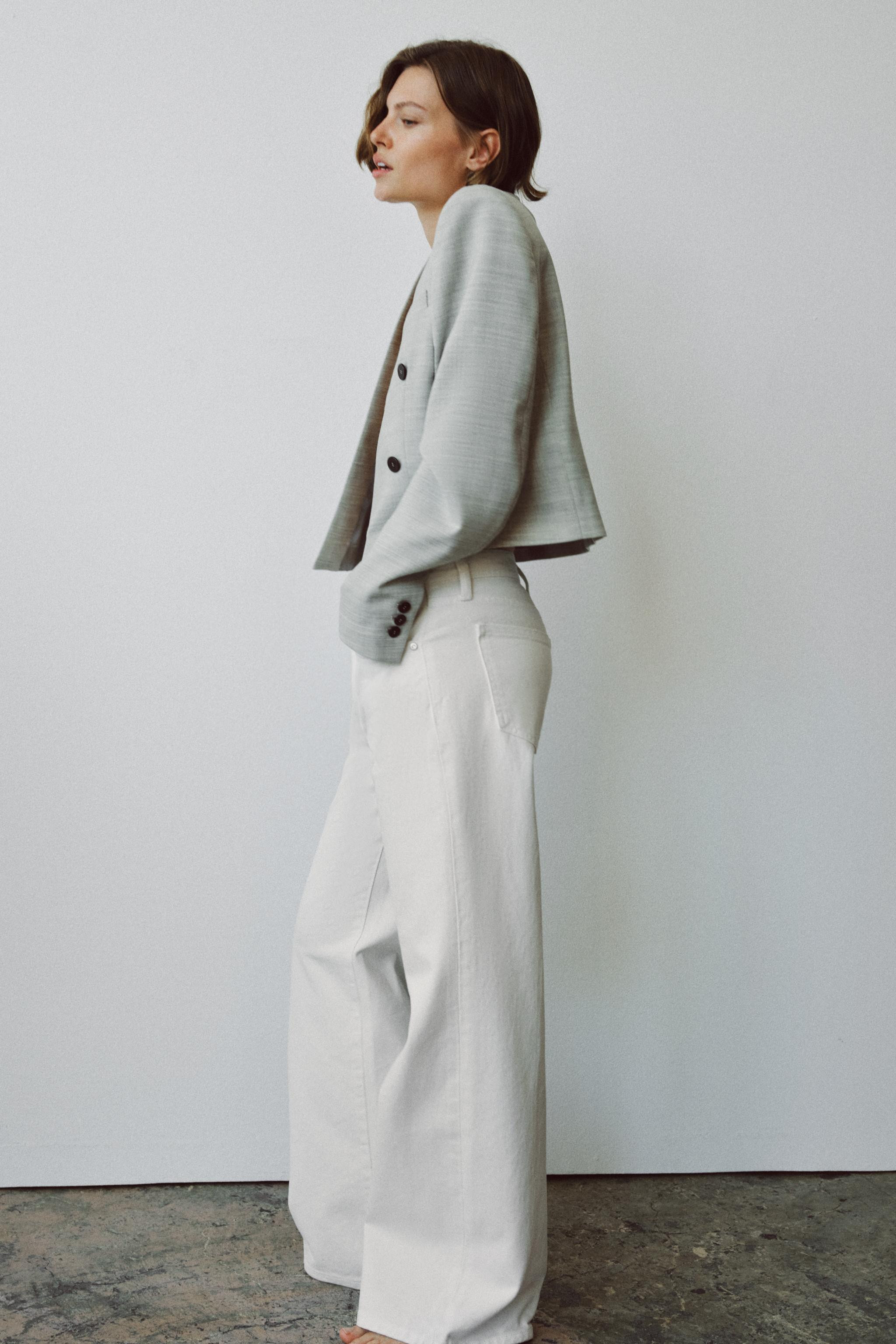 ZW COLLECTION WIDE LEG LOW RISE JEANS | Zara US