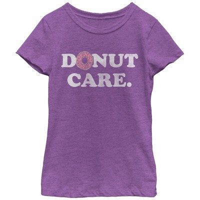 Girl's CHIN UP Donut Care  T-Shirt - Purple Berry - Medium | Target