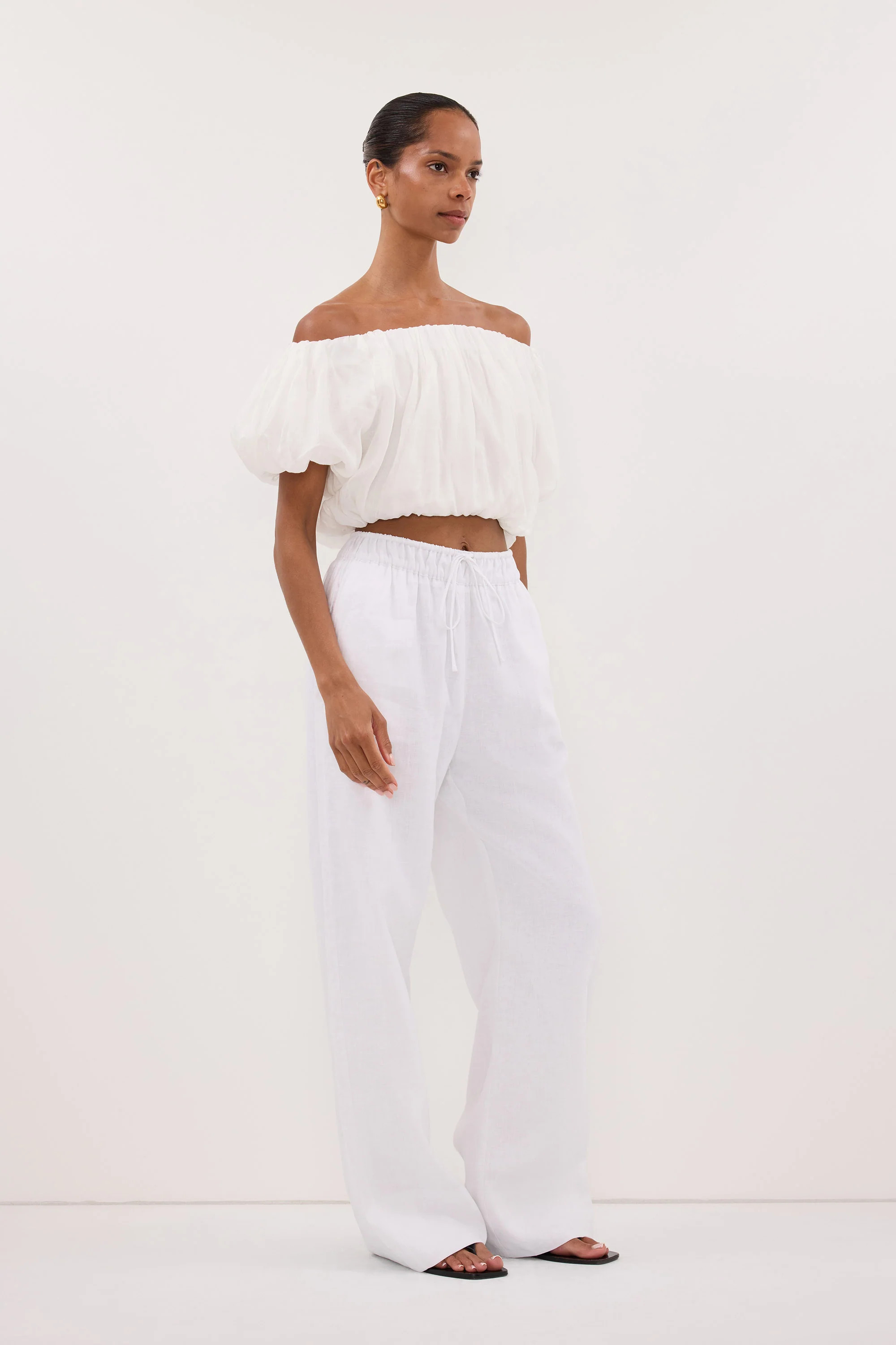 NOA WHITE LINEN PANT | DISSH