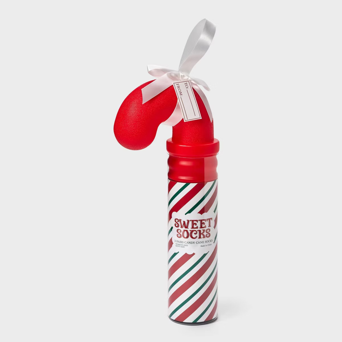 Adult Candy Cane 3pk Crew Socks - Black/Ivory/Charcoal Heather One Size Fits Most | Target