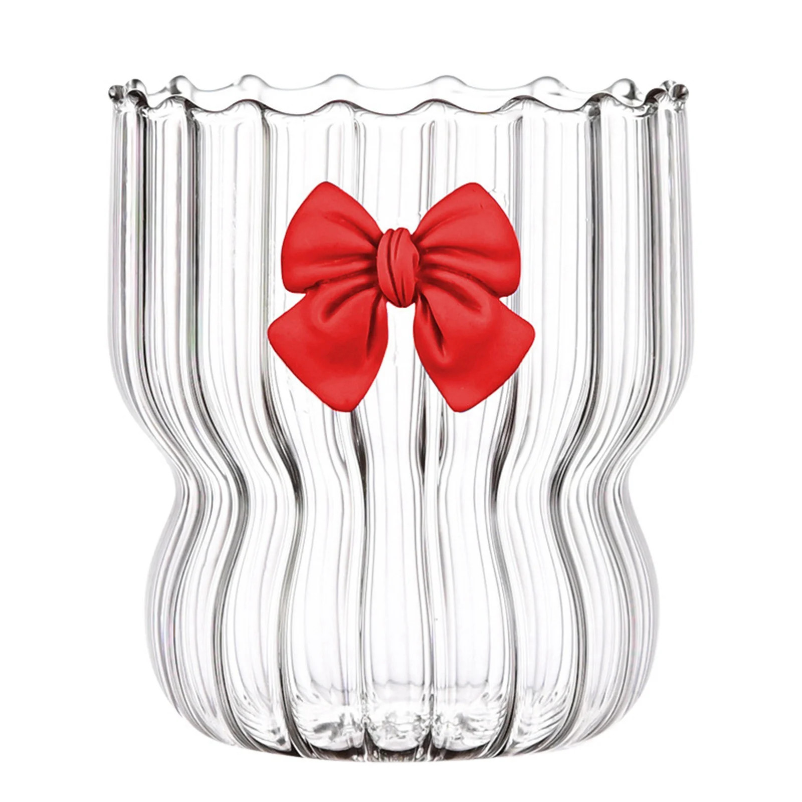 2 Pcs Glass Coffee Mugs - Classic Vertical Stripe Tea Mug - Elegant Coffee Cup with Bow Pattern f... | Walmart (US)
