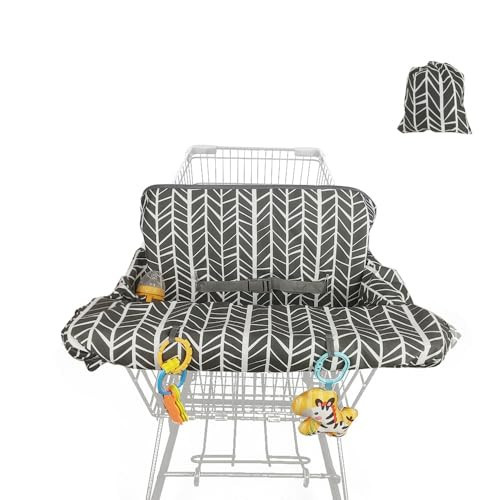 Shopping cart Cover for Baby, high Chair Cover with Detachable Storage Bag, Black | Amazon (US)