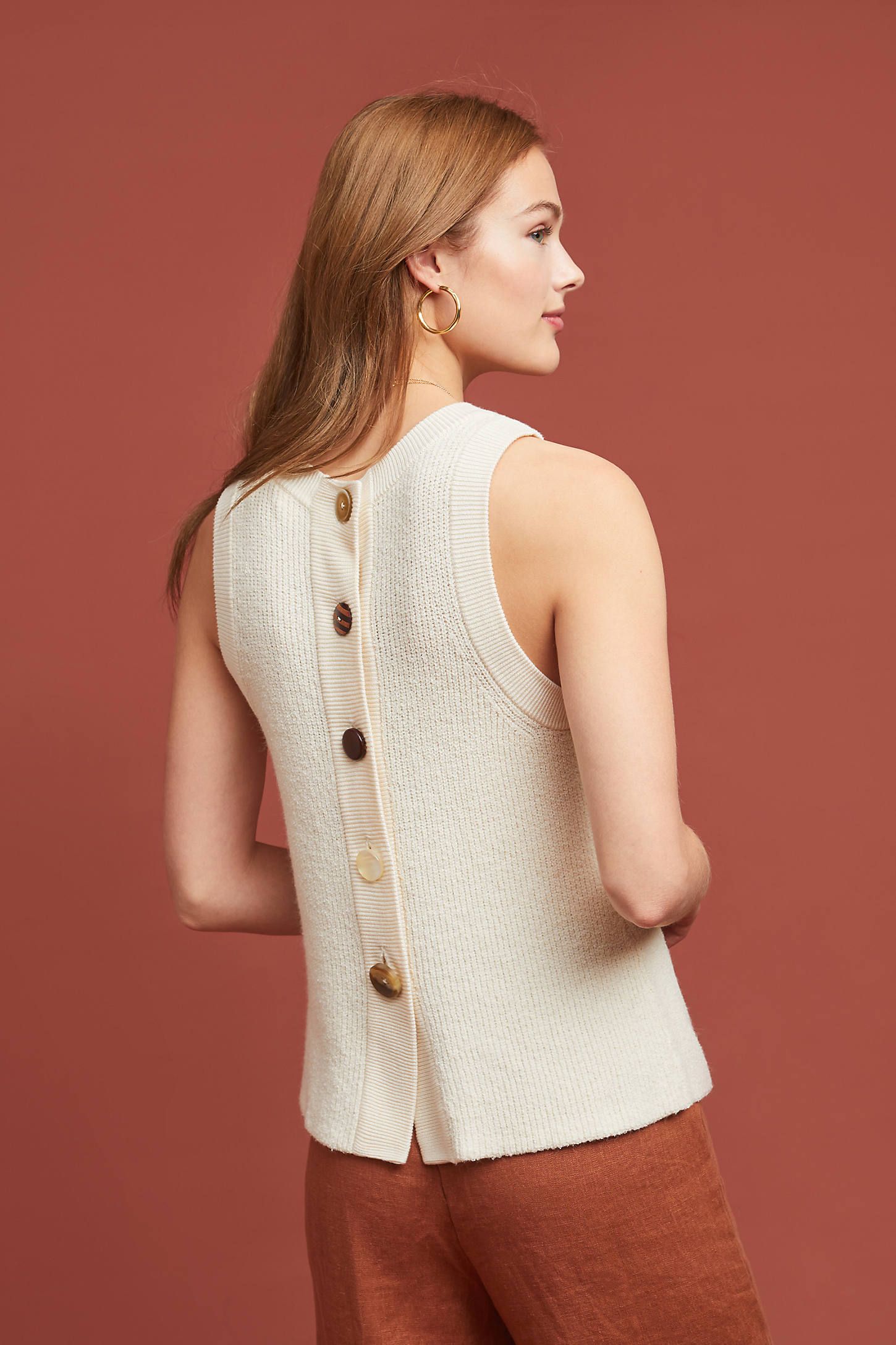 Buttoned Sweater Tank | Anthropologie (US)