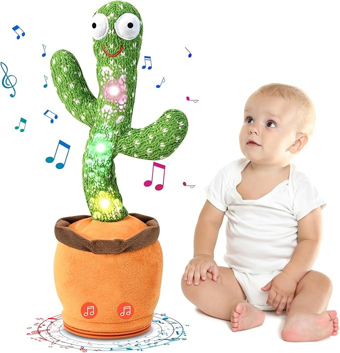Dancing Talking Cactus Toy for Baby Toddler, Boys Girls Gifts Singing Mimicking Cactus Toy Record... | Amazon (US)