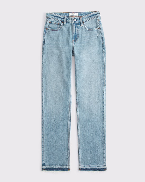 Women's Mid Rise 90s Straight Jean | Women's Bottoms | Abercrombie.com | Abercrombie & Fitch (US)