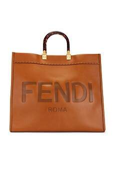 FWRD Renew Fendi Sunshine Tote Bag in Tan from Revolve.com | Revolve Clothing (Global)