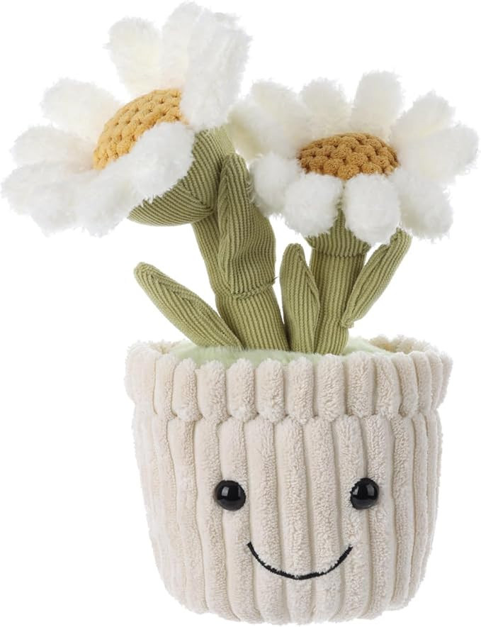 Apricot Lamb Soft Daisy Plant Plush Toy, Stuffed Green Pot, Kawaii Plushie for Kids 10 Inches | Amazon (US)