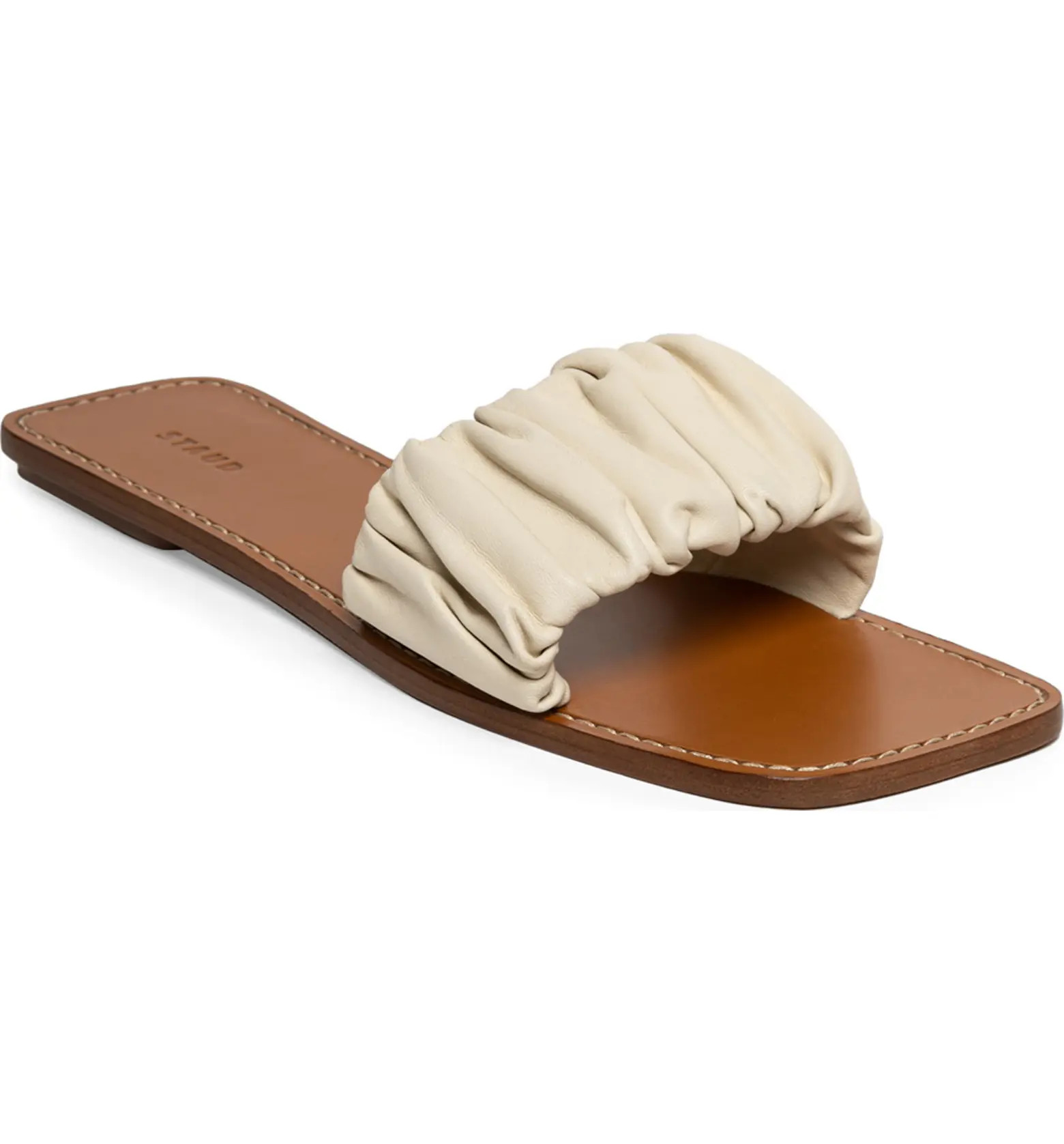 STAUD Nina Ruched Slide Sandal | Nordstrom | Nordstrom
