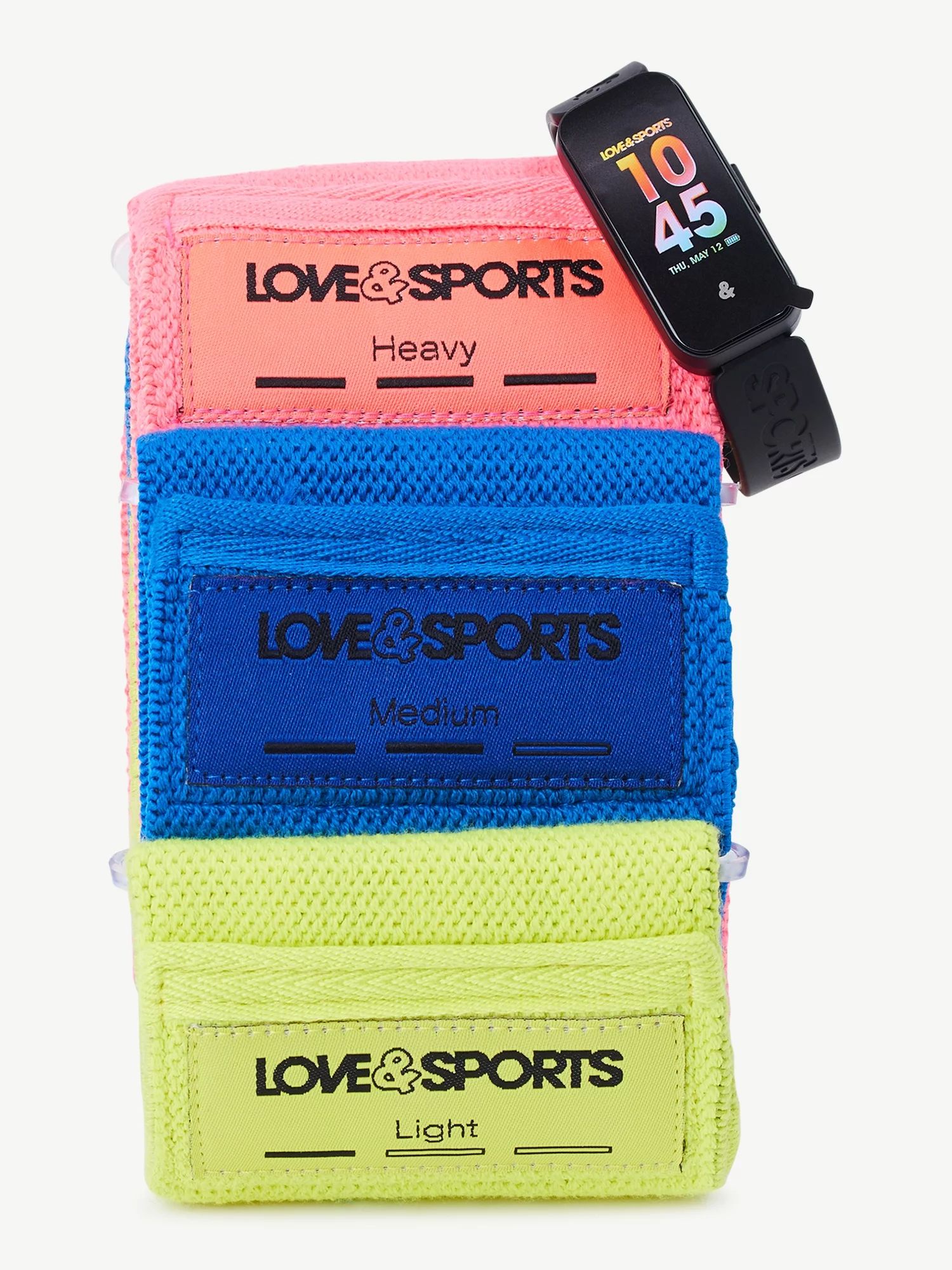 Love & Sports Fitness Tracker Watch with 3 Resistance Bands | Walmart (US)