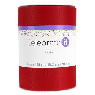 6" x 100yd. Red Tulle Mega Roll by Celebrate It™ | Michaels® | Michaels Stores