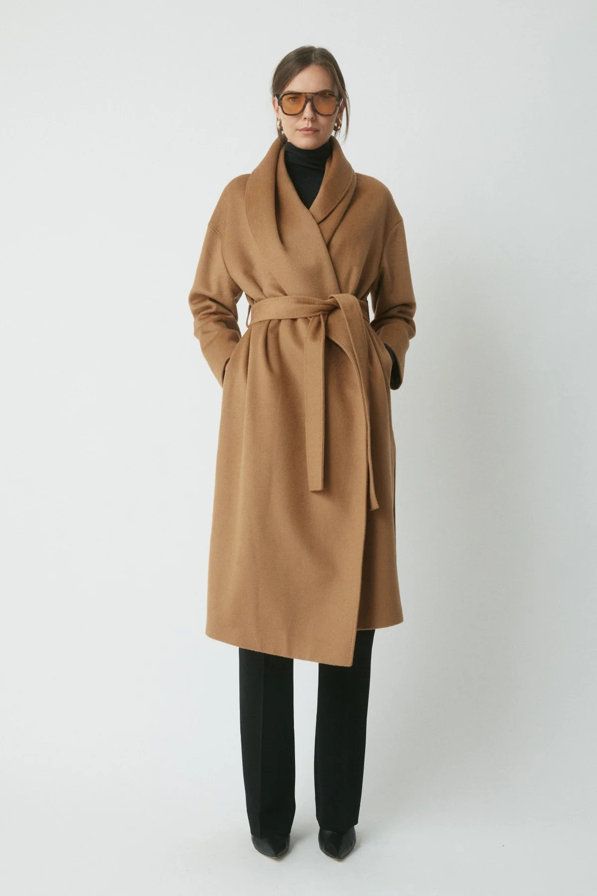 Otto Wool Drape Coat - Camel | Perri Cutten