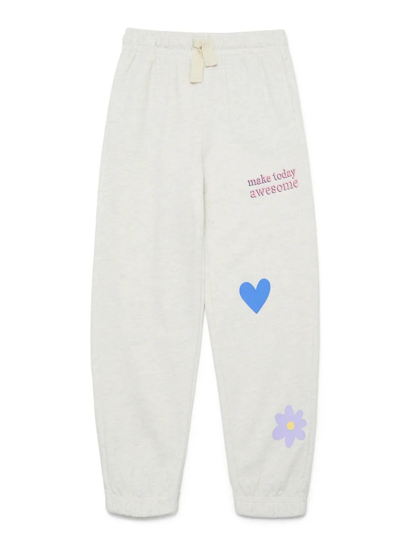 Wonder Nation Little Girls Fleece Jogger Pants, Sizes 4-10 | Walmart (US)