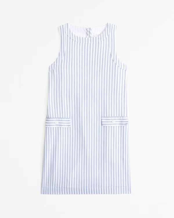 linen-blend high-neck dress | Abercrombie & Fitch (US)