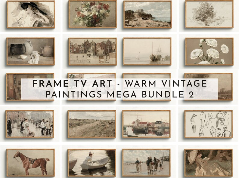 Samsung Frame TV Art Set Warm Vintage Paintings Mega Bundle 80 Files Included Vintage Frame TV Ar... | Etsy (US)