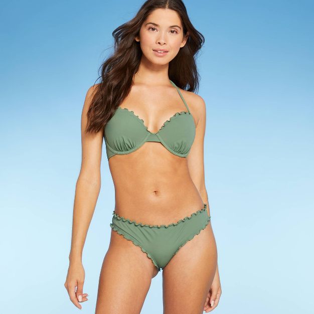 Women's Lightly Lined Ruffle Bikini Top - Shade & Shore™ | Target